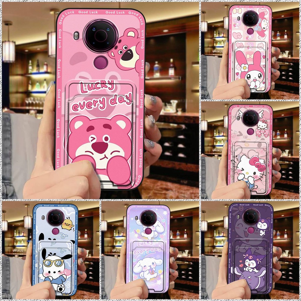 ปลอกการ์ด ฝาหลังเคสโทรศัพท์สําหรับ Nokia 5.4 Soft case ป้องกัน Dirt-proof Full wrap Graffiti Card กระเป๋าช่องเสียบการ์ด Anti-knock ออกแบบแฟชั่นน่ารัก TPU ซิลิโคนป้องกันฝุ่น