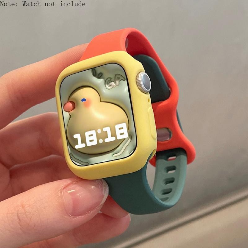 Candy Soft Case + สายซิลิโคนสําหรับ Apple Watch 44/45/40/42/38/49/46 มม. กีฬา corra สําหรับ IWatch Series 10/9/8/7/6/SE/5/4/3/2/1/Ultra