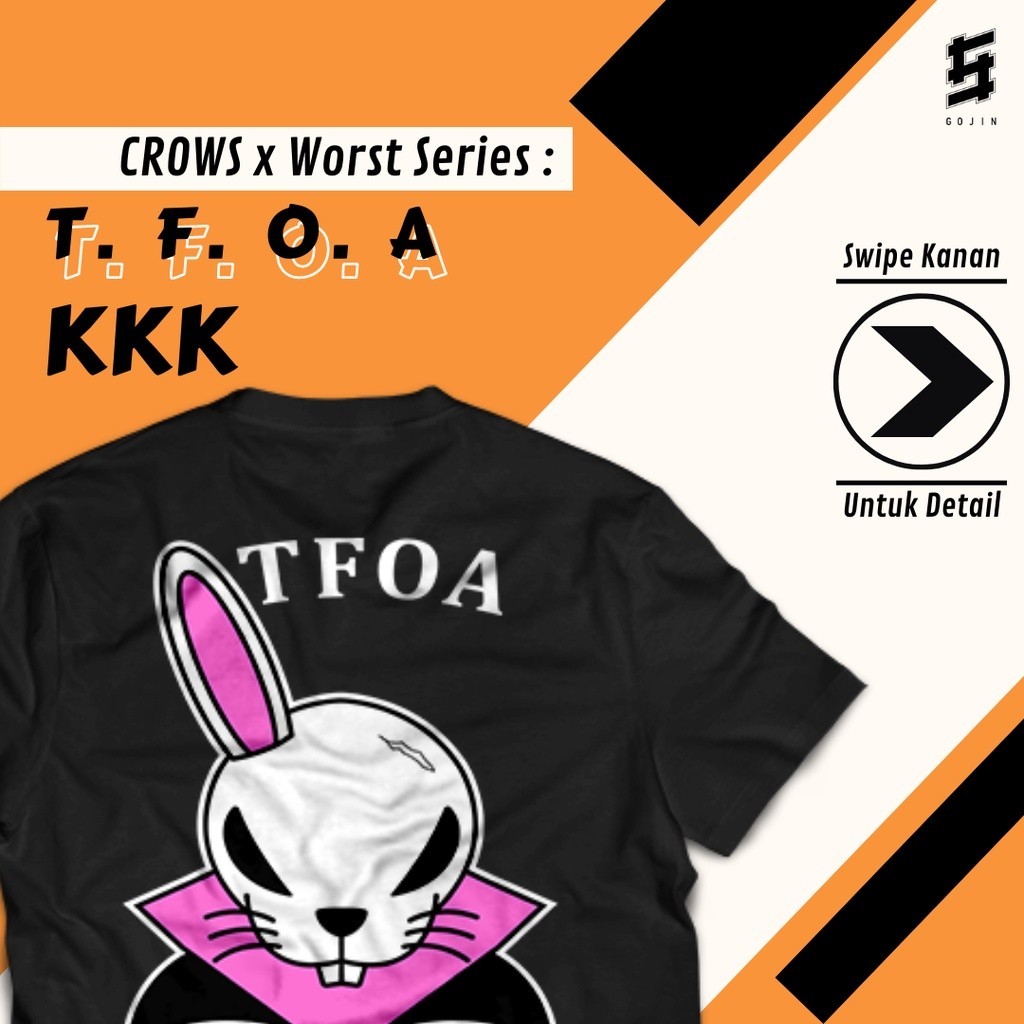 【ใหม่】Tfoa KKK Cotton Combed 24s Crows X Worst The Front of Armament T-ShirtSIZE S-5XL เสื้อยืดพิมพ์ลาย - พร้อมส่ง