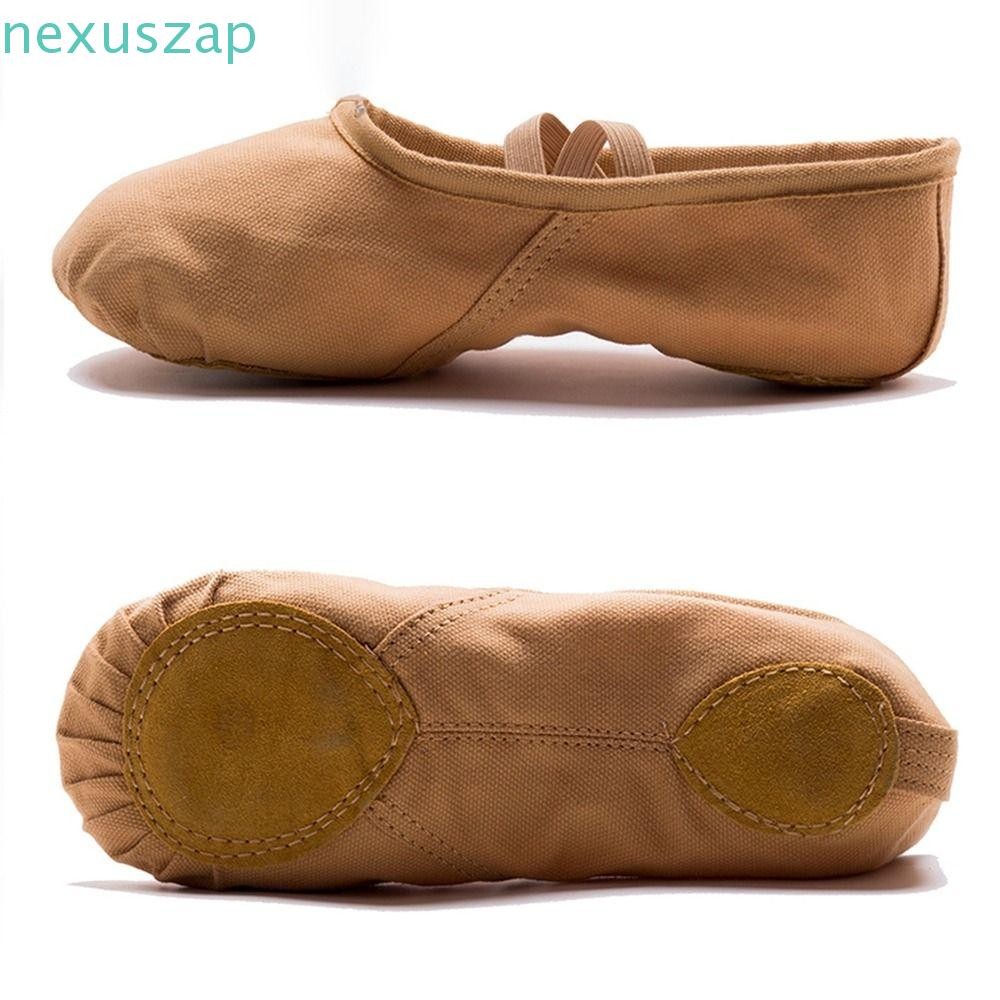 NEXUSZAP รองเท้าเต้นรํารองเท้าแตะฟิตเนส Simple Ballet Dance ละตินเต้นรําโยคะผ้าใบ Soft Flats เด็ก Gils รองเท้า