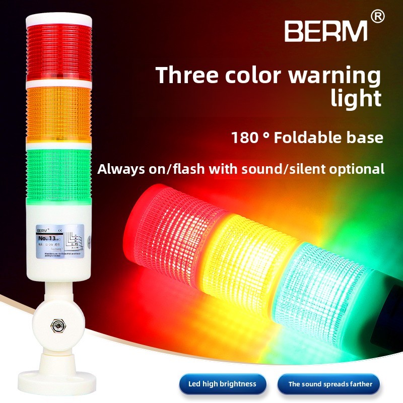 ไฟเตือนสามสี Bellmei ไฟ LED สัญญาณเตือน ไฟสัญญาณทาวเวอร์ ไฟเครื่องมือ BEM-X-50-3T-D พับได้