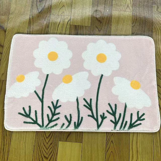 พร้อมส่ง พรม พรมปูพื้น พิมพ์ดอกไม้ 40×60cm นิ่มสบาย ดูดซับน้ำได้ดี สําหรับตกแต่งบ้าน หลายสไตล์