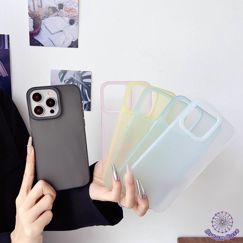สีทึบเรียบง่ายโปร่งใสเคลือบนุ่ม เคส iPhone 7Plus 16 11 13 15 12 14 Pro Max X 15 8 14 16 7 Plus XR XS Max SE 2020