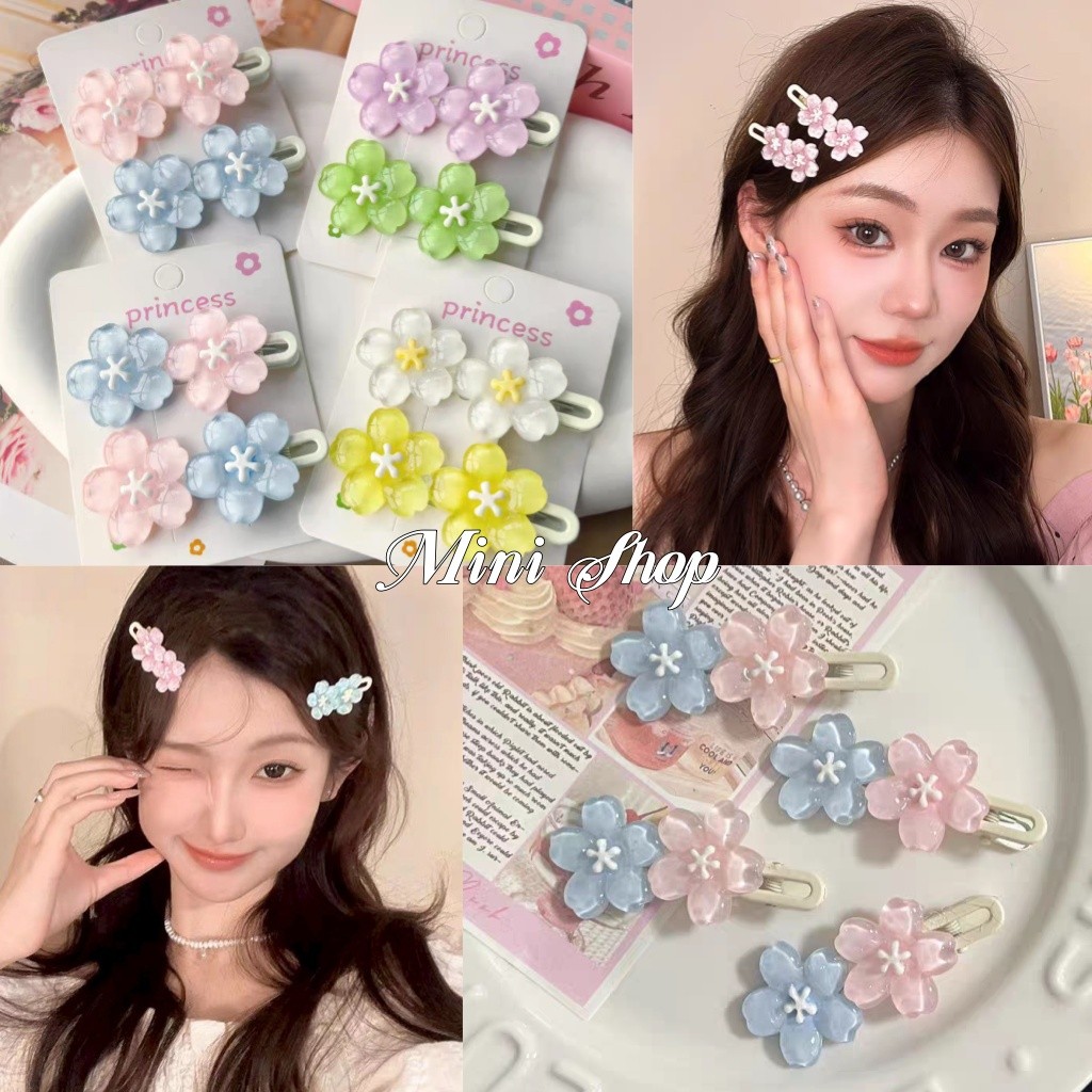 Mini shop🌸พร้อมส่ง🌸(VO-24) กิ๊บลายดอกไม้ สีพาสเทล น่ารักราคาเบาๆ