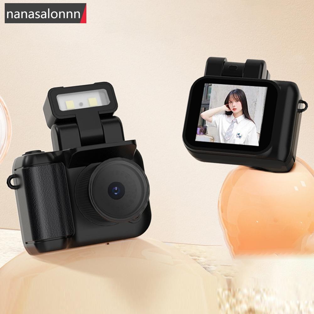NNL กล้องขนาดเล็ก พร้อมหน้าจอ HD 1080p พร้อมไฟแฟลชและแท่นวางแบตเตอรี่แบบพกพา Retro Ultra Compact Min