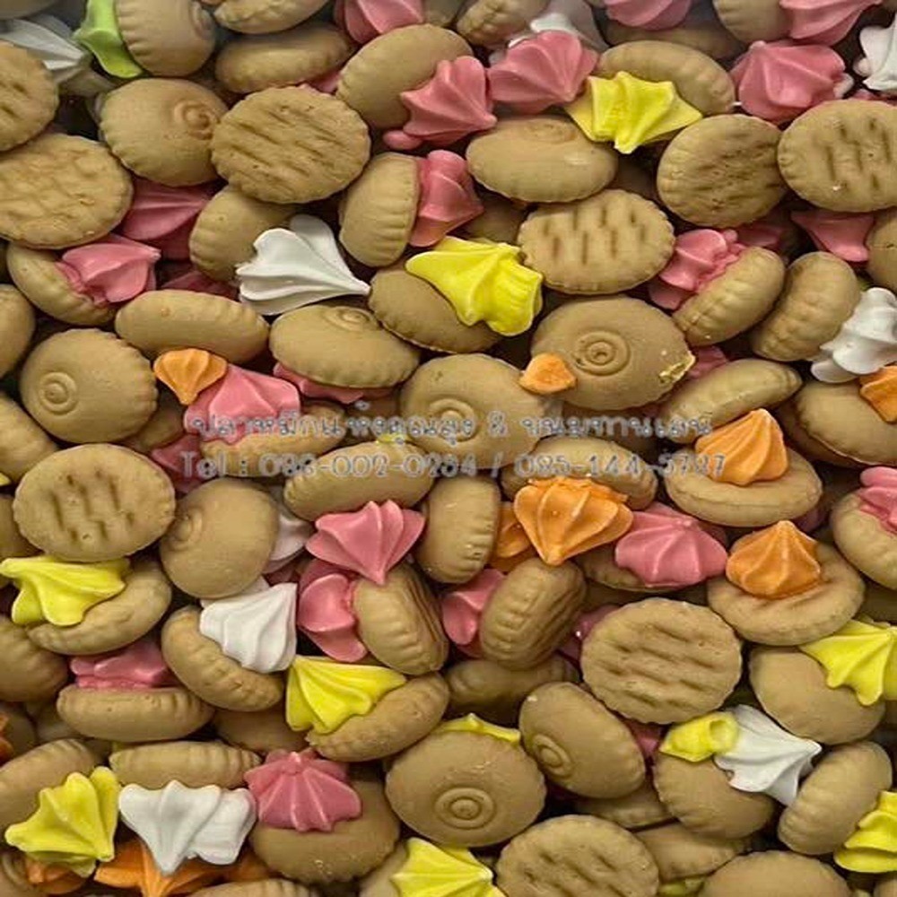 *ขนมปี๊บแบ่งขาย* ขนมปังปี๊บปังจุกหลายสี อร่อย กรอบ ขนาด 250g 500g และ 1000 กรัม ใส่ถุงซิปล็อกซีลอย่างดี