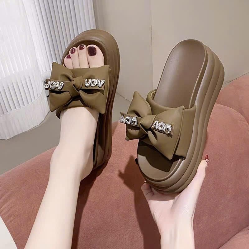 BM SLIPPERS 7CM STONE LETTERS สายคุณภาพสูง XZ TT