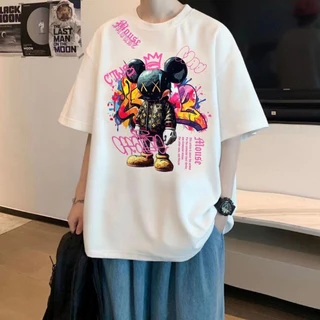 เสื้อยืดเท่ๆ เสื้อยืดคอกลม-แขนสั้น สกรีนลายสตรีทแฟชั่นสุดฮิต เสื้อยืดสรีทแฟชั่นเมกาเท่ๆ โอเวอร์ไซส์คนอ้วน เนื้อผ่านุ่ม