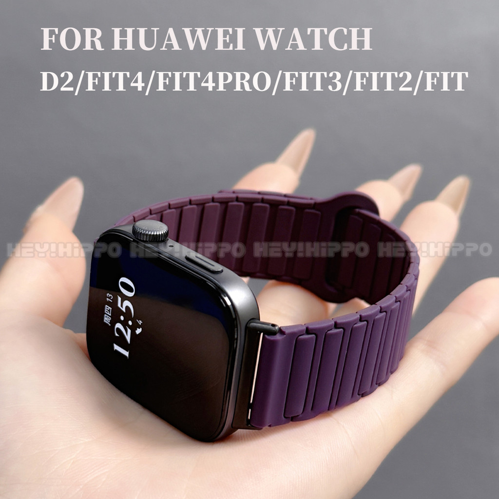 ซิลิโคนแม่เหล็กดึงดูดสําหรับ huawei watch FIT4 4pro บล็อกสีย้อนกลับหัวเข็มขัดนาฬิกาสําหรับ huawei fit3 fit2 fit4pro soft bands