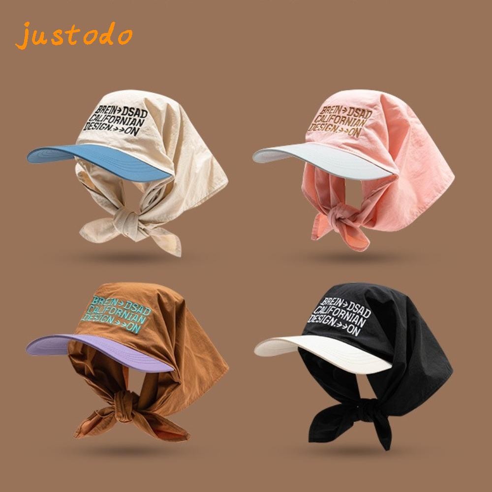 [JUSTODO] หมวกกันแดด, หมวกพีคป้องกันรังสียูวีระบายอากาศ, หมวกเบสบอลปักลายแห้งเร็วฤดูใบไม้ผลิ