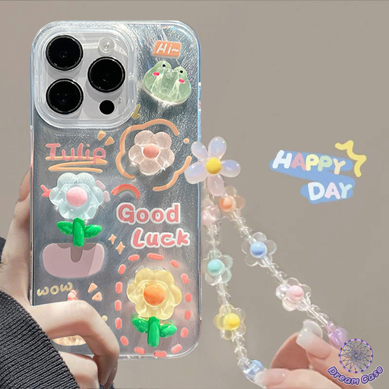 การ์ตูนหมีน่ารัก 3 มิติกำไลข้อมือดอกไม้นุ่ม เคสSamsung A05 A04s A51 A34 A05s A53 A12 A13 A20 A33 A32 A03 A23 A14 A25 A15