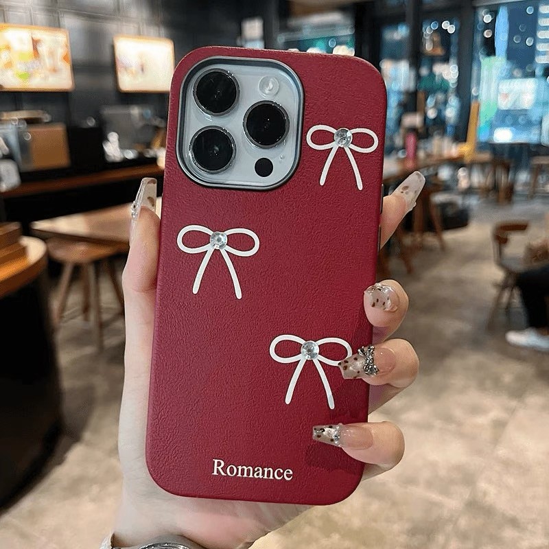 โบว์เกาหลีญี่ปุ่นเหมาะสําหรับsamsung S24ultraเคสโทรศัพท์S25/S23feซิลิโคนหนังS22s21+Simple S20feผู้หญิงA15a16a55a54 นุ่มA53a25 Shock-resistant note20
