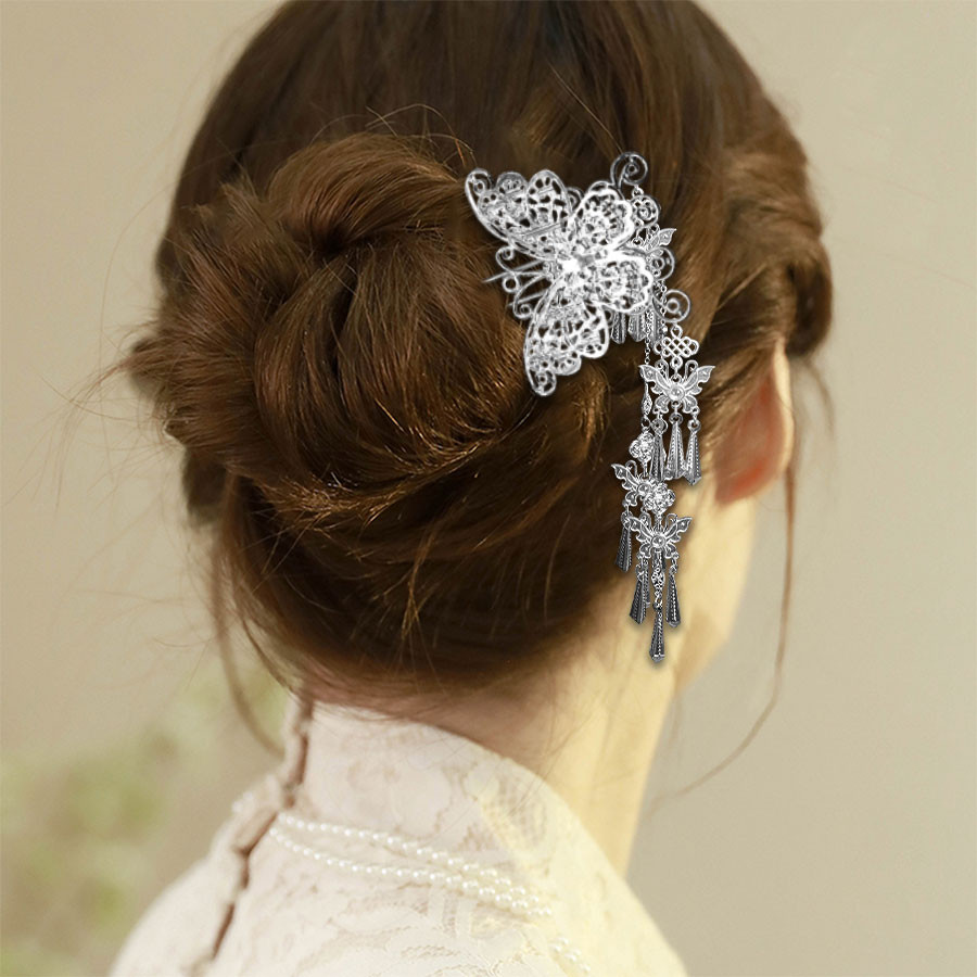 ใหม่สไตล์จีนโลหะผีเสื้อขั้นตอนสั่นพู่กิ๊บหญิงโบราณระดับไฮเอนด์ที่เรียบง่ายทันสมัยกิ๊บกิ๊บ - รูปที่ 3