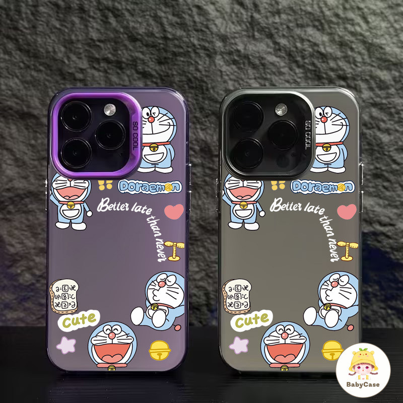 เคสไอโฟน15 สำหรับ iPhone 16 15 11 13 14 12 Pro Max XR 16 7 8 15 14 Plus X XS Max การ์ตูนน่ารักตลกรัก โดเรมอน ปกอ่อน