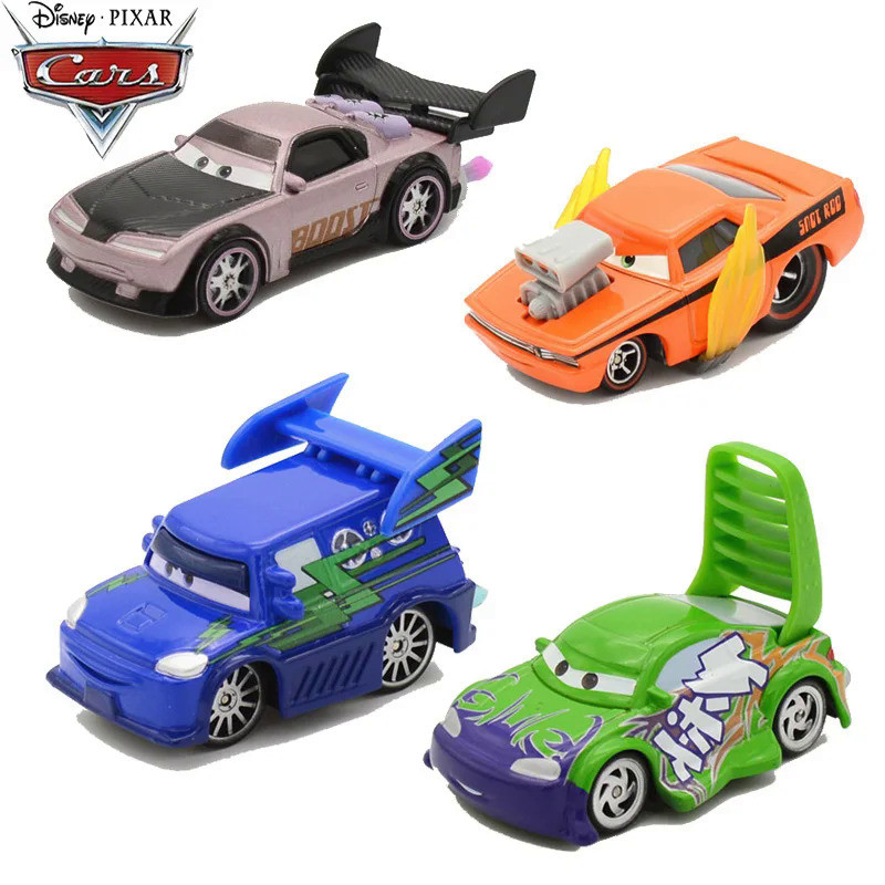 1:55 Disney Pixar Cars Diecast Metal Alloy Model Car Flame DJ Boost Lightning McQueen Jackson Storm 