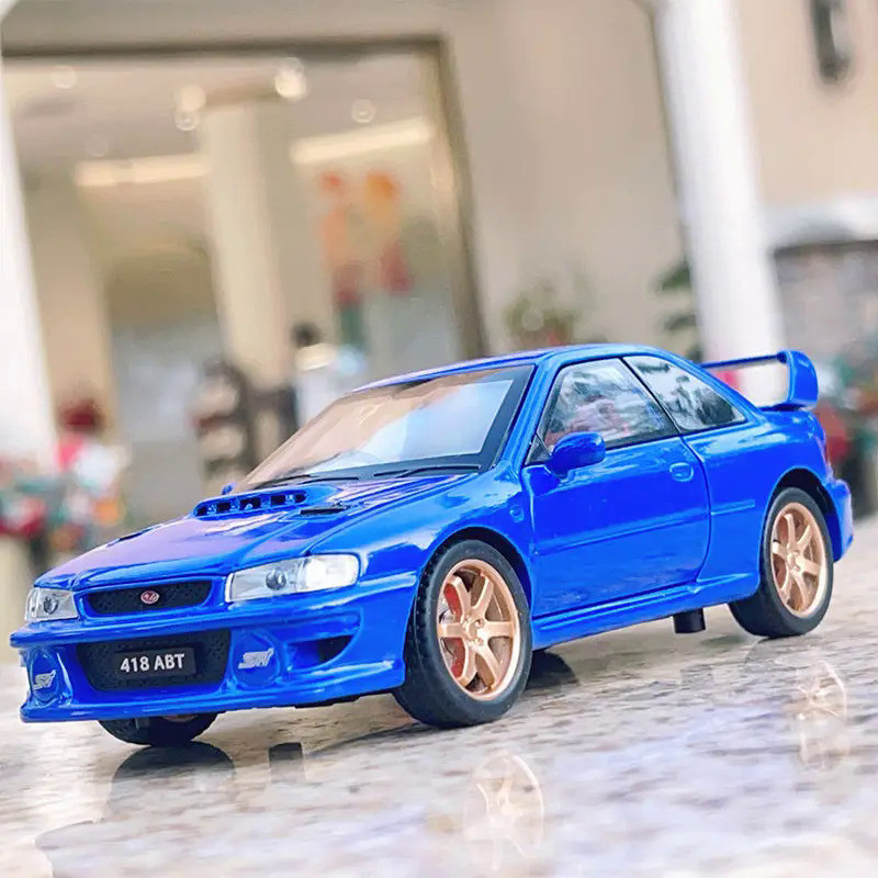 1:32 JKM Subaru Impreza Toy Car Model Alloy Scale Car Model Diecast Metal Miniature Car Sound＆Light 