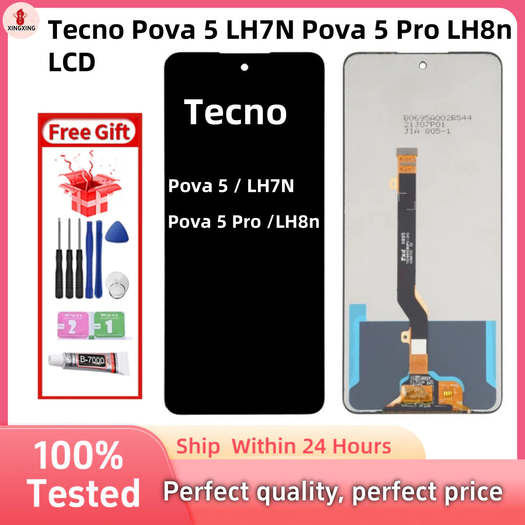 Tecno Pova 5 LH7N Pova 5 Pro LH8n จอแสดงผล LCD Touch Screen Digitizer Assembly Replacement