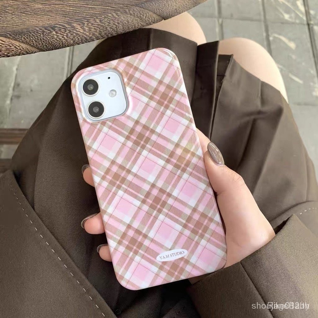 เคสโทรศัพท์ลายสีน้ำตาลชมพูเคสป้องกันสำหรับ iPhone 11pro MAX/12pro MAX/iPhone 11 / 12 / 13/14/15pro MAX/x/xr/xs MAX iPhone 14pro/15pro