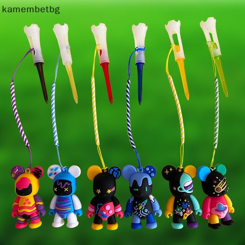 Kamembetbg Golf Tee Golf รูปแบบการ์ตูนใส่ Missing Tees กอล์ฟพลาสติก Tees พร้อมเชือกป้องกันการบิน TH