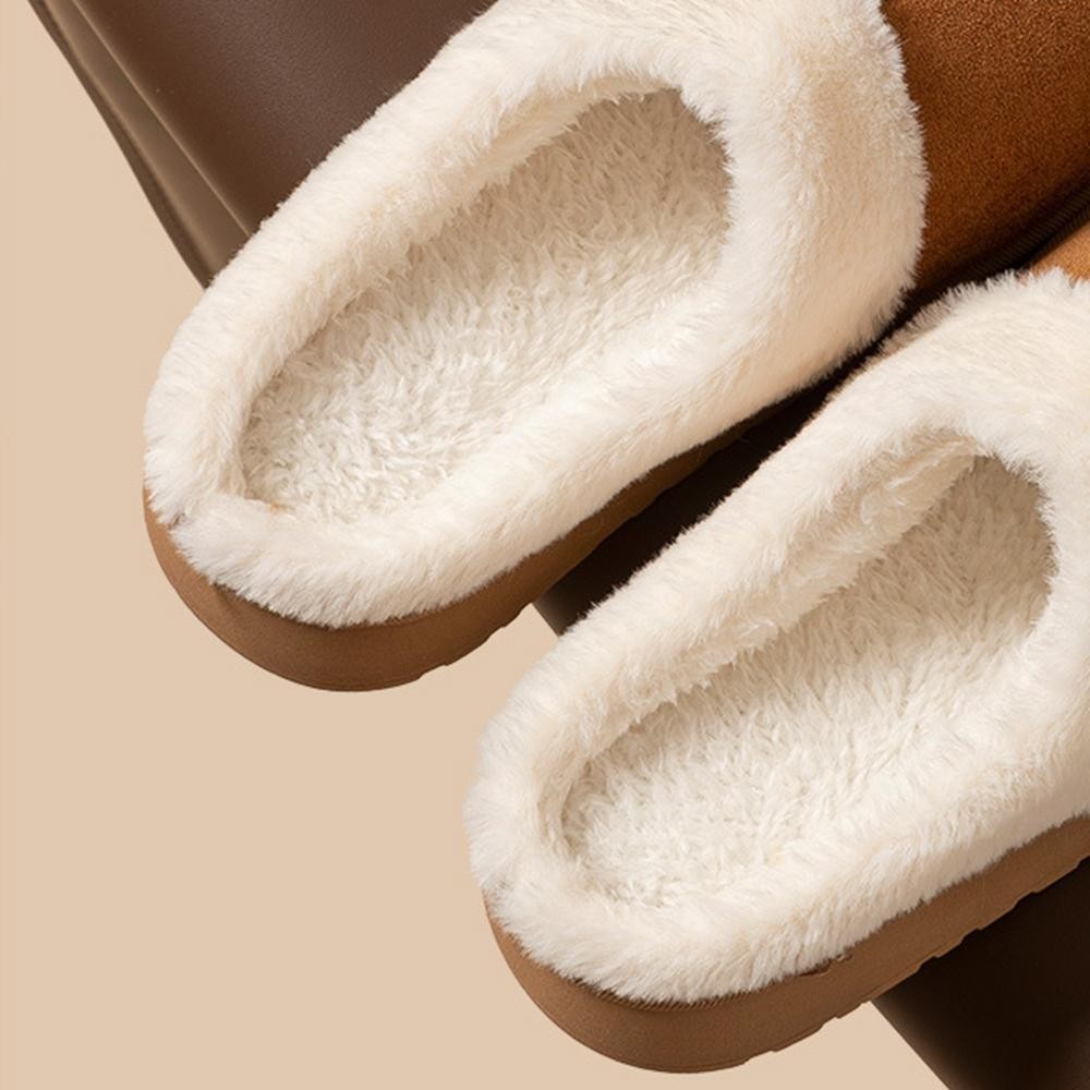 รองเท้าบ้านฤดูหนาว BATE, Fuzzy Fluffy Memory Foam รองเท้าแตะแพลตฟอร์มผู้หญิง, ในร่มและกลางแจ้ง Anti-slip Plush ซับรองเท้าแตะอุ่น
