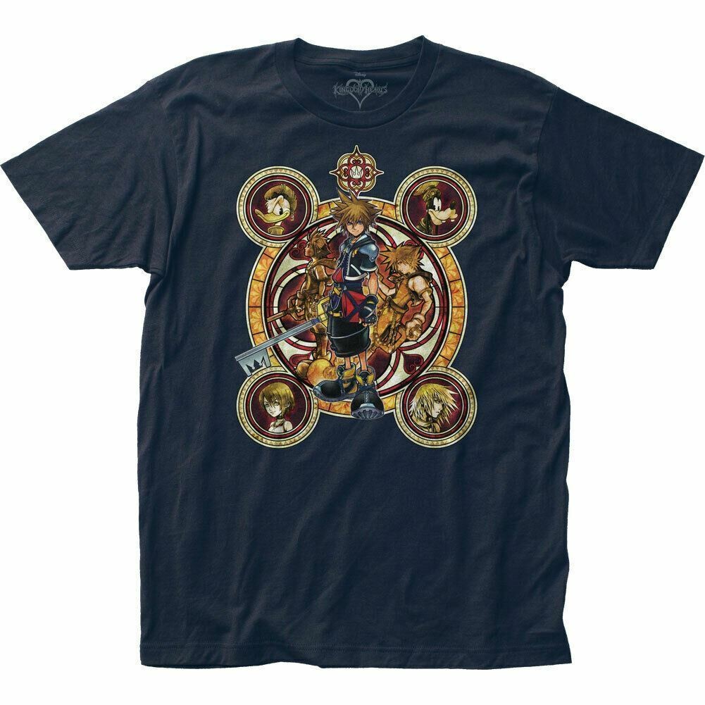 เสื้อยืดลายตัวละคร Kingdom Hearts สำหรับผู้ชาย สีนิล