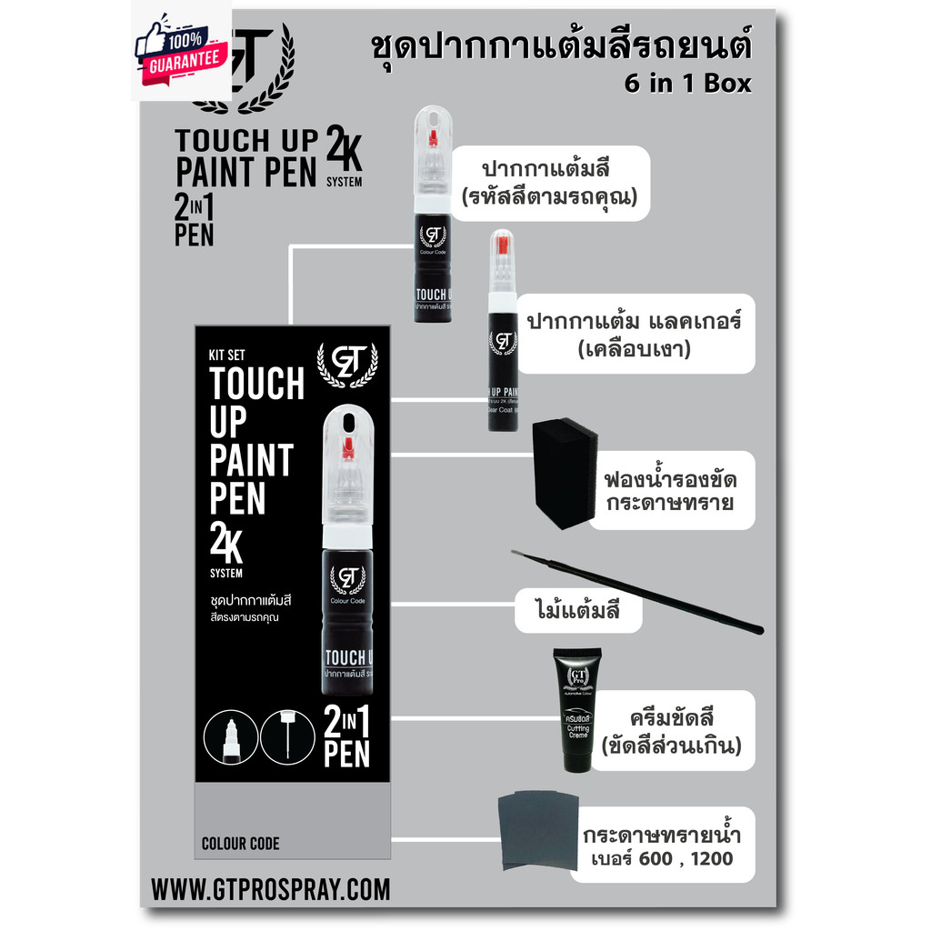 ชุดแต้มสีรถยนต์ GT Pro Chevrolet สีน้ำตาล GVX