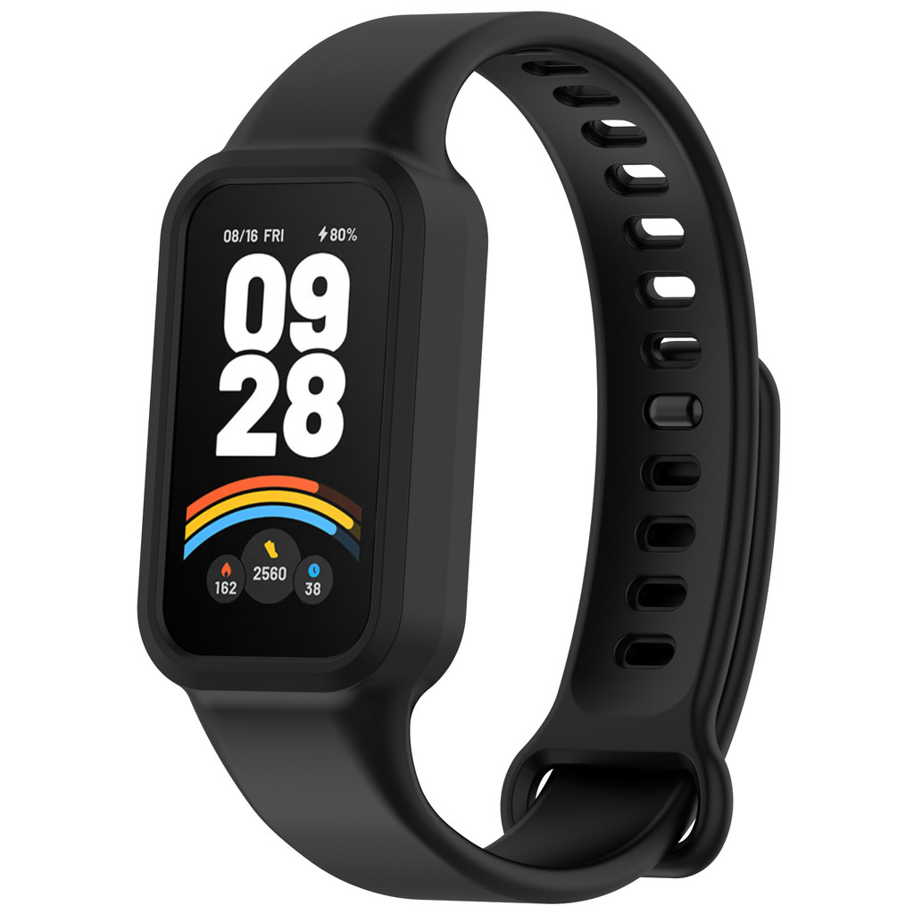 สําหรับ Redmi Band 3 สายรัดซิลิโคนสําหรับ Xiaomi Band 9 Active 12Colors สายรัดข้อมือและเคสป้องกัน