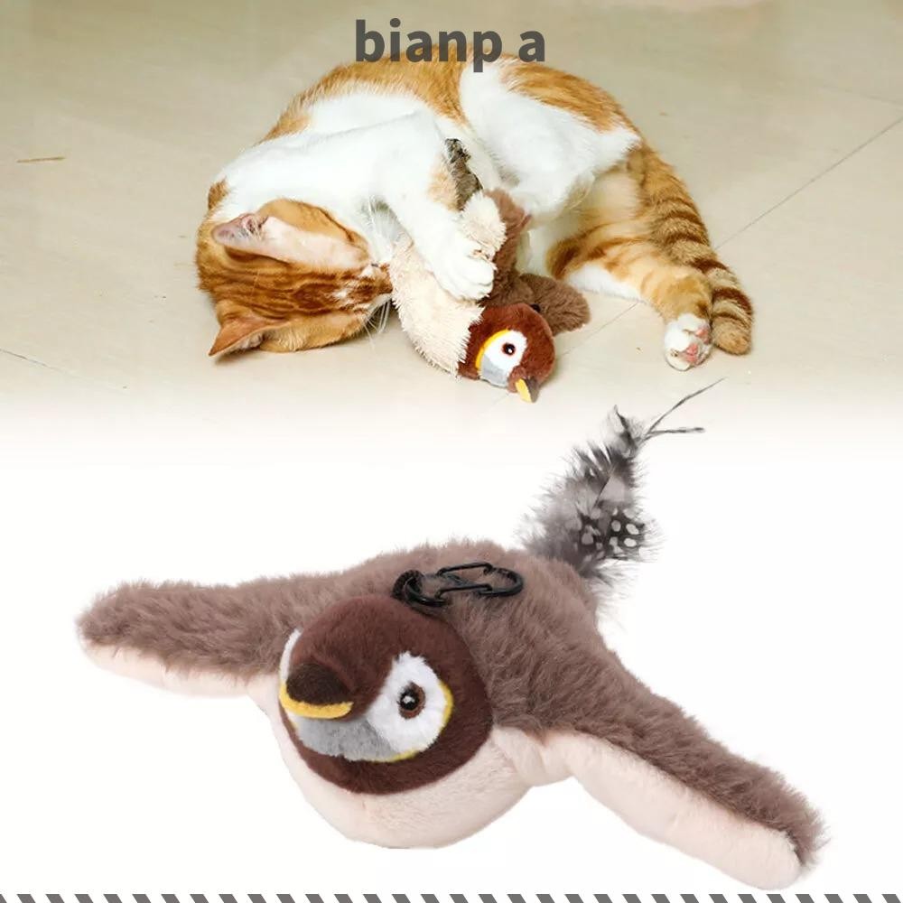 Bianpa ของเล่นแมวของเล่นนุ่มชาร์จได้ของเล่นนกไฟฟ้าสำหรับแมวของเล่นสุนัข