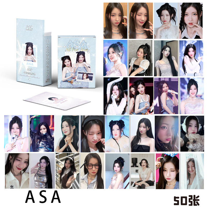 Linxx 50 ชิ้น BABYMONSTER ASA Holographic Laser Card Kpop Photocards Postcards Series