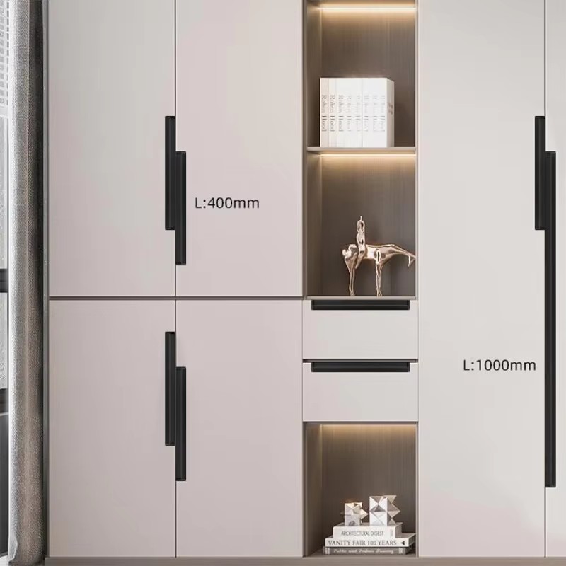 แสงหรูหราฝังซ่อนลิ้นชักจับตู้เสื้อผ้าประตู เจาะรู ฝังที่มองไม่เห็นจับตู้อลูมิเนียมอัลลอยด์ด้ามยาว - รูปที่ 5