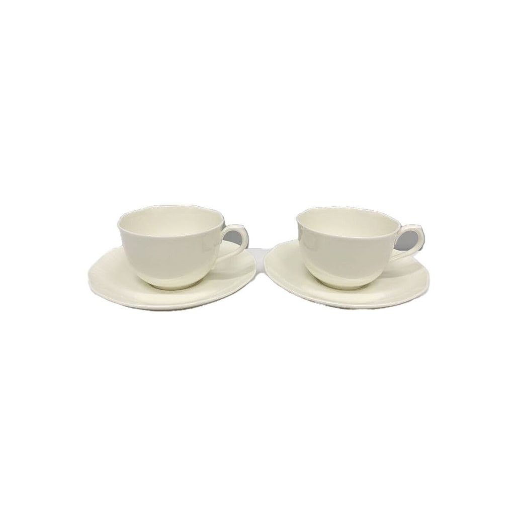 Narumi(นมม.n Diorneck) Narumi เครื่องปั้นดินเผา Cup & Saucer 2 ชุดลูกค้า WHT Bone China ส่งตรงจากญี่