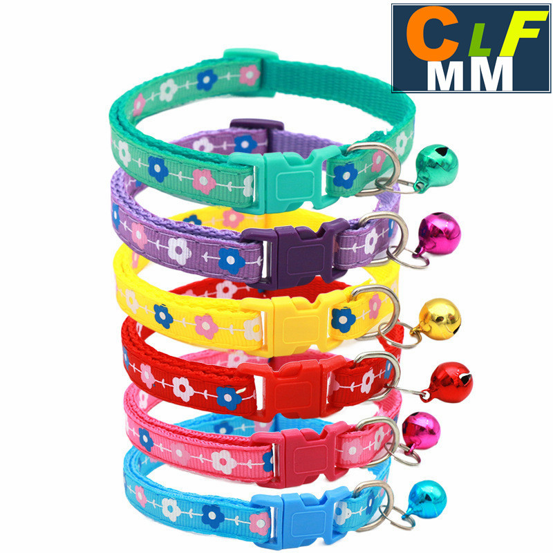 6 สี ปลอกคอสัตว์เลี้ยง ปลอกคอแมว หมา กระดิ่งแมว แบบปรับขนาดได้ CW08