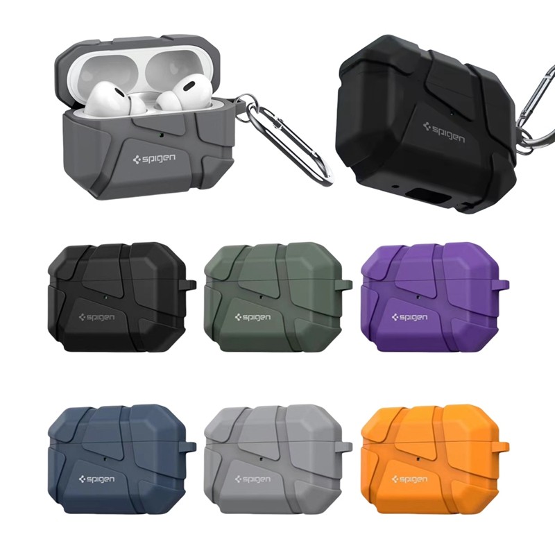 เกราะหูฟังป้องกันกรณีสําหรับ Airpods 4 ANC รองรับการชาร์จแบบไร้สาย soft TPU เคลือบด้าน Shell สําหรับ AirPod 3 Pro Pro2 ฝาครอบป้องกันกันกระแทกพร้อมพวงกุญแจโลหะ