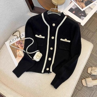 ￼Tortton Cardigan Wol Rajut Korean Style Lis Full Mutiara Cardigan High Quality