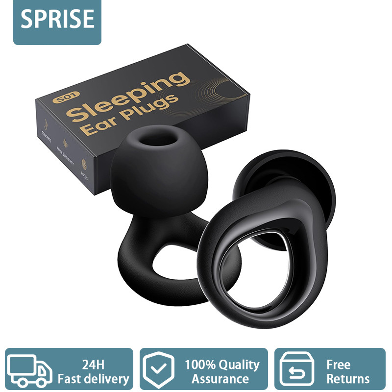 Sprise ที่อุดหูลดเสียงรบกวน 30dB สําหรับการนอนหลับ, โฟกัสลึก,การเดินทาง, ปลั๊กหูซิลิโคนป้องกันการได้ยิน Fidelity แบบใช้ซ้ําได้ 4 ขนาด (XS-L)