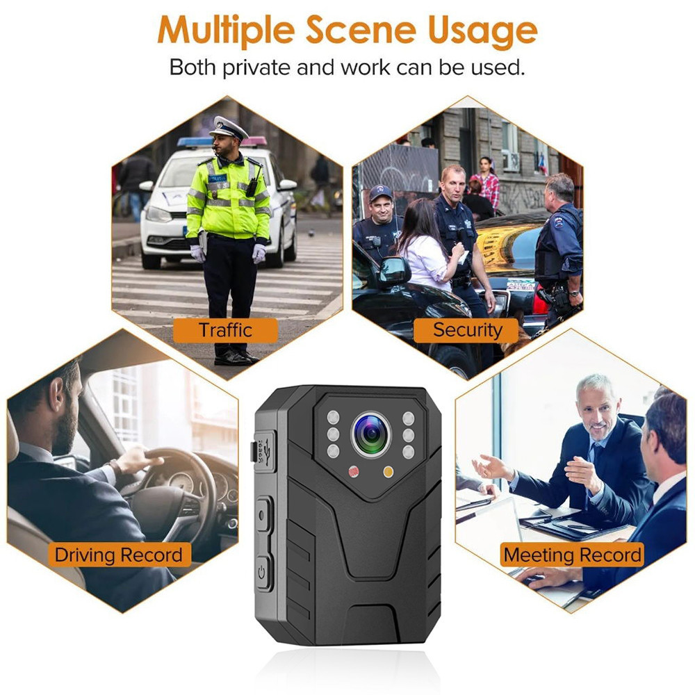 Body สวมใส่มินิกล้องตํารวจ HD DVR Video Recorder Security Cam IR Night Vision Mini Camcorders