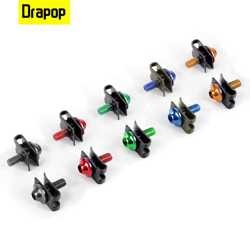 Drapop 10Pcs Car Motorcycle M5 Fairing Bolts Fastener Clips Screw Spring Nuts Auto Shell Nuts Bolts 