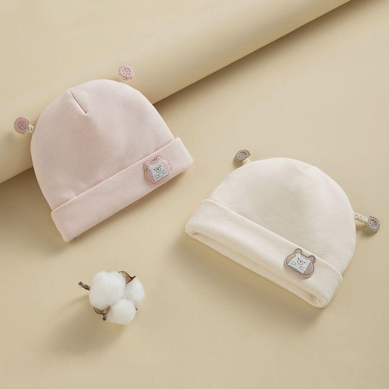 ทารกแรกเกิดผ้าฝ้ายนุ่ม Bonnet หมวกเด็กน่ารักเป็นมิตรกับผิวหัวสําหรับทารก 0-6 เดือนทารกแรกเกิดของขวัญ Cradle Cap