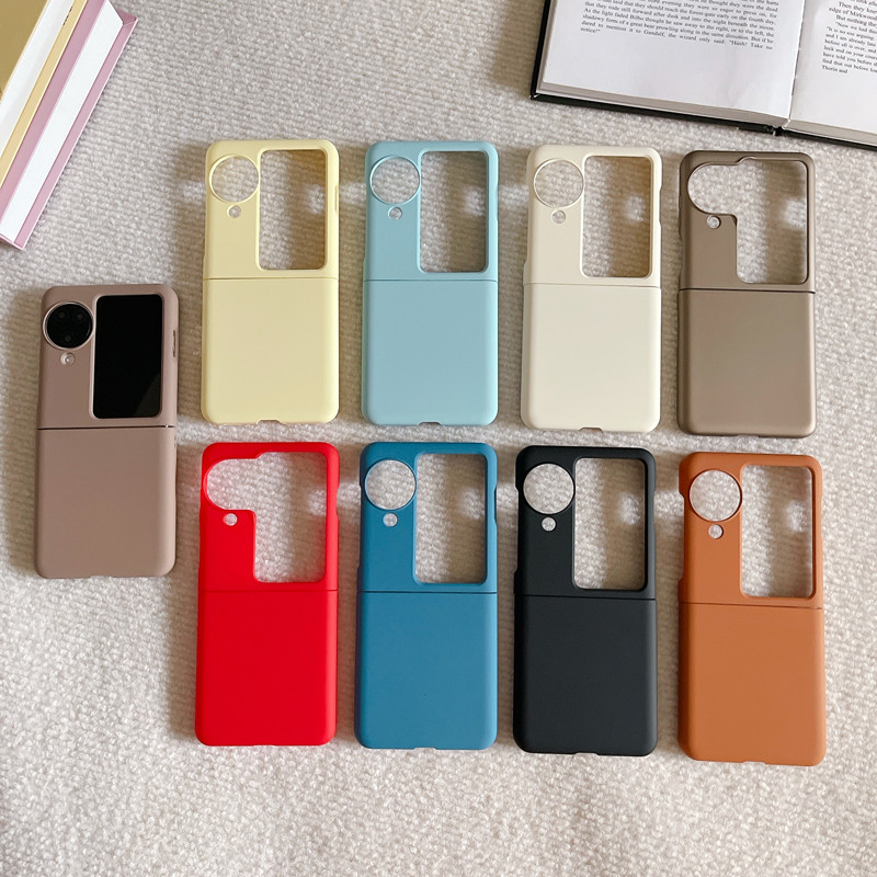 Simple Fashion Candy Colore Skin-like Business Phone Casing สําหรับ OPPO Find N3 Flip findn3flip n3flip