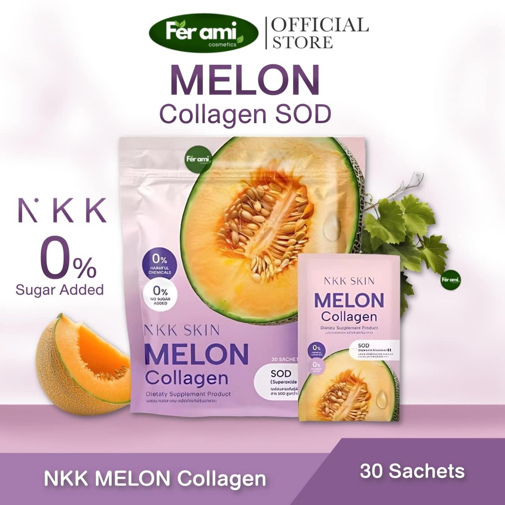 [พร้อมส่ง+ส่งฟรี] Nkk คอลลาเจนเมลอน skin Melon collagen dietaty supplement product เมล่อน คลอลาเจน บ