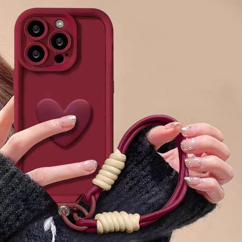 สําหรับ Honor 90 สมาร์ทกรณี Honor X7B 5G 3D Love Heart + lanyard เคสโทรศัพท์ Honor 90 X7 X7B 90 lite