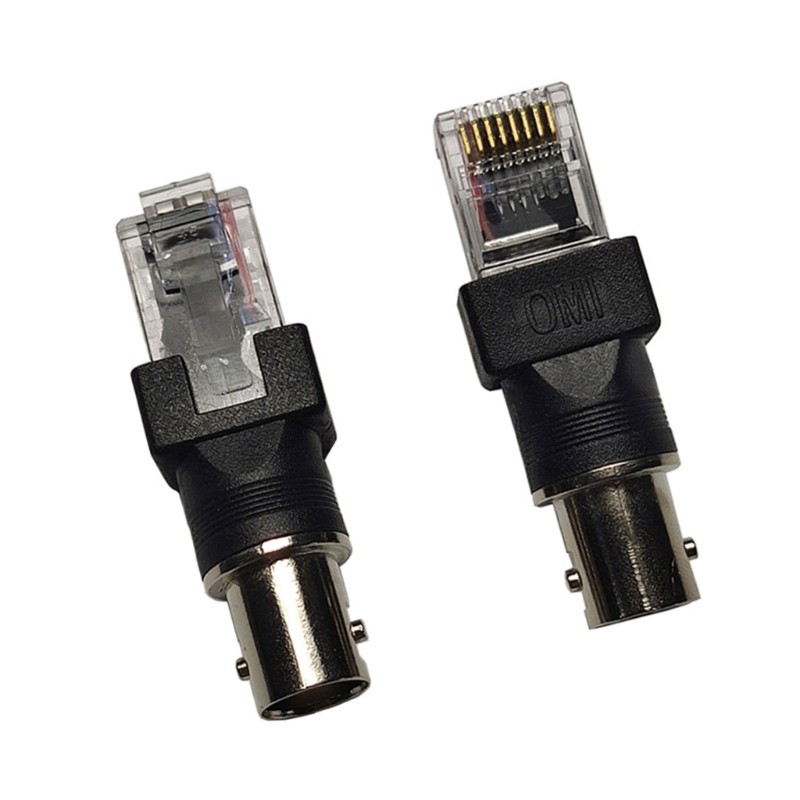 Flov4 BNC ถึง RJ45 อะแดปเตอร์ BNC หญิง RJ45 ชายตัวเชื่อมต่อสําหรับการทดสอบสายเคเบิลโคแอกเซียล