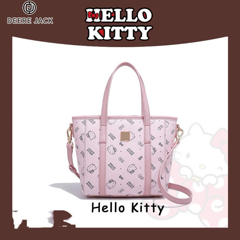 Deere Jack กระเป๋าถือผู้หญิง Hello Kitty น่ารักตะกร้าผักกระเป๋า Commuters All-Matching ไหล่ Crossbody Tote กระเป๋า