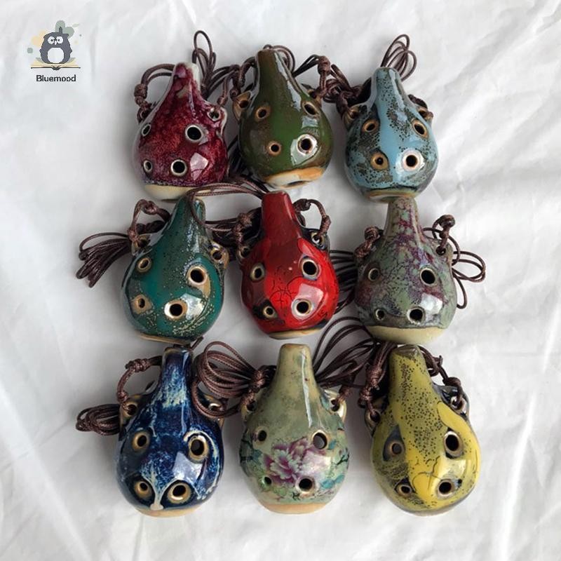 [Bluemood] 6 หลุมขนาดเล็ก Ocarina ขลุ่ยเครื่องมือเริ่มต้น Tourist ของที่ระลึกเครื่องมืออุปกรณ์เสริมจี้เซรามิคใหม่