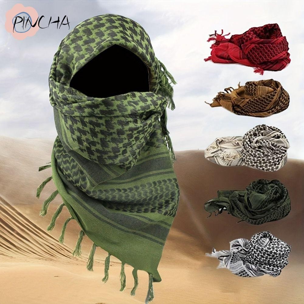 Pincha Turban ผ้าคลุมไหล่, Ramadan Pray หมวกผ้าพันคอ Desert ผ้าพันคอ, อาหรับ Kafiya Keffiyeh เครื่องแต่งกายแบบดั้งเดิมผ้าพันคออาหรับ Shemagh ผ้าพันคอสําหรับผู้ชายผู้หญิงเดินป่า