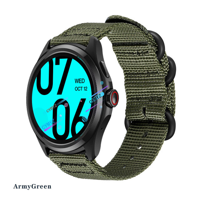 สาย Ticwatch Pro 5 สายไนลอนสําหรับ Aolon Mobvoi Ticwatch Pro 5 สายรัดสายรัดข้อมือกีฬา