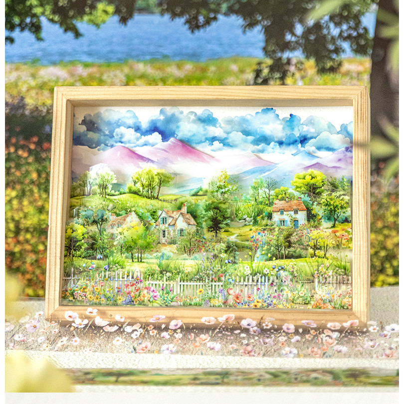 Jianwu 40 มม.* 200 ซม.สวนไม้ Series Vintage ดอกไม้ภูมิทัศน์ PET เทป Creative DIY Journal Collage เครื่องเขียน