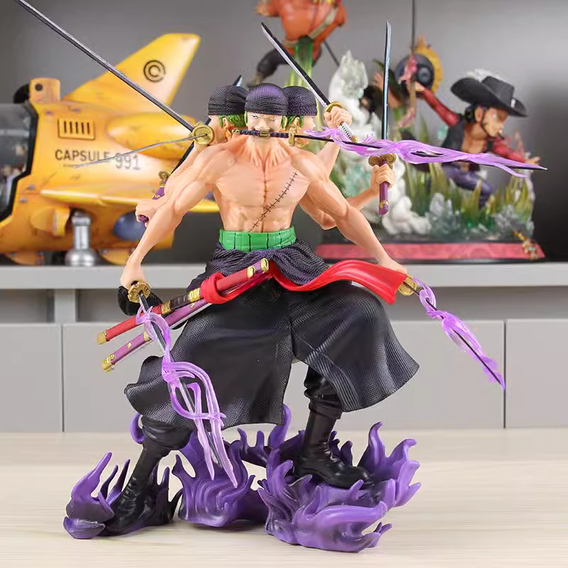 30 ซม.Zoro Roronoa ONE PIECE คอสเพลย์ Asura Action Figure รุ่น Q ตุ๊กตาของขวัญเด็กตกแต่งรถเครื่องประดับของเล่นคอลเลกชันตกแต่งบ้านประติมากรรมMLML