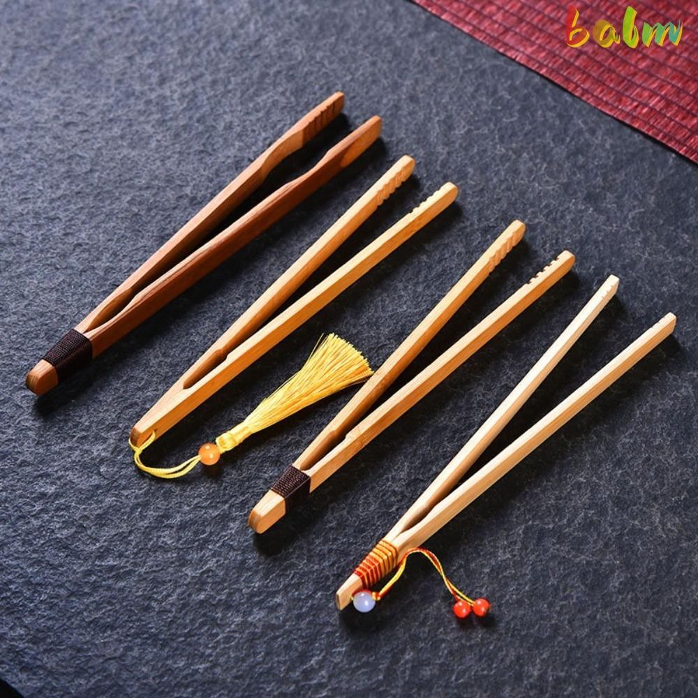 บาล์ม คลิปชา,18ซม.ไม้ไผ่ไม้อาหารขนมปังปิ้งที่คีบสลัด,ทนทานปลอดภัยภาชนะชาปากคีบสําหรับเบคอนน้ําตาล