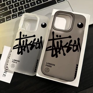แฟชั่น ฝาครอบโทรศัพท์นุ่ม สีดำและสีขาวคว่ำตะขอ For iPhone 11 13 15 เคส ไอโฟน12 14 ProMax 7 8Plus X XR XSMaxกันกระ IP17
